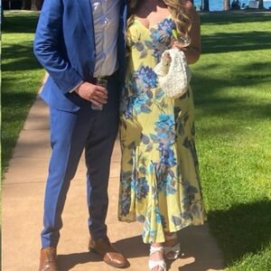 Abercrombie & Fitch Yellow Floral Midi Dress